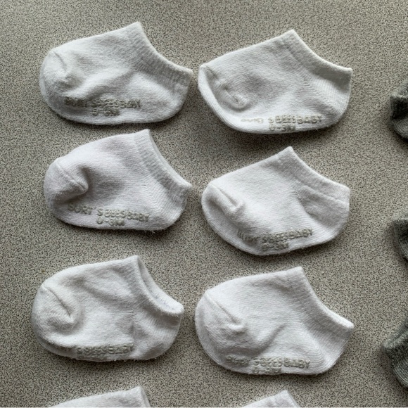 Burt's Bees Baby White and Gray Socks 12 Pairs 0-3 Mos - Picture 7 of 12